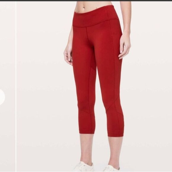 Lululemon Pace Rival Crop Womens 4 Dark Red 22" Inseam W6AXMS - Picture 4 of 12